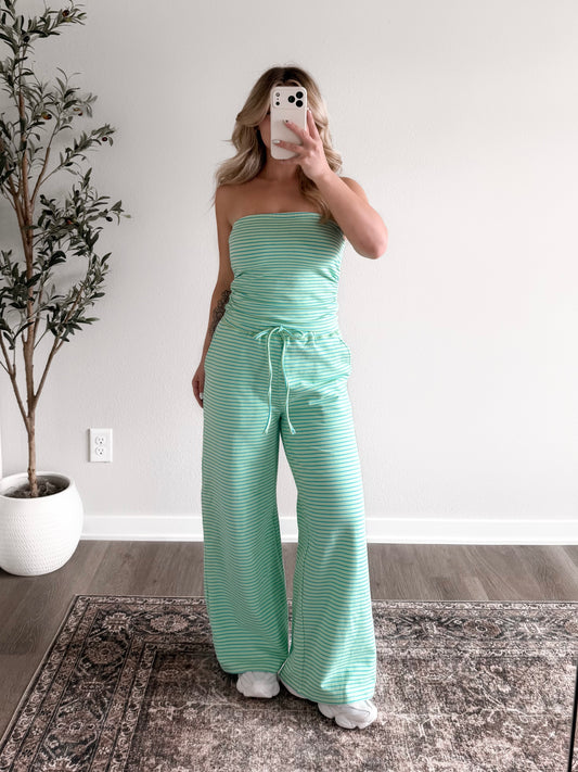 On Repeat Striped Set / Key Lime (Restocking End Of June)