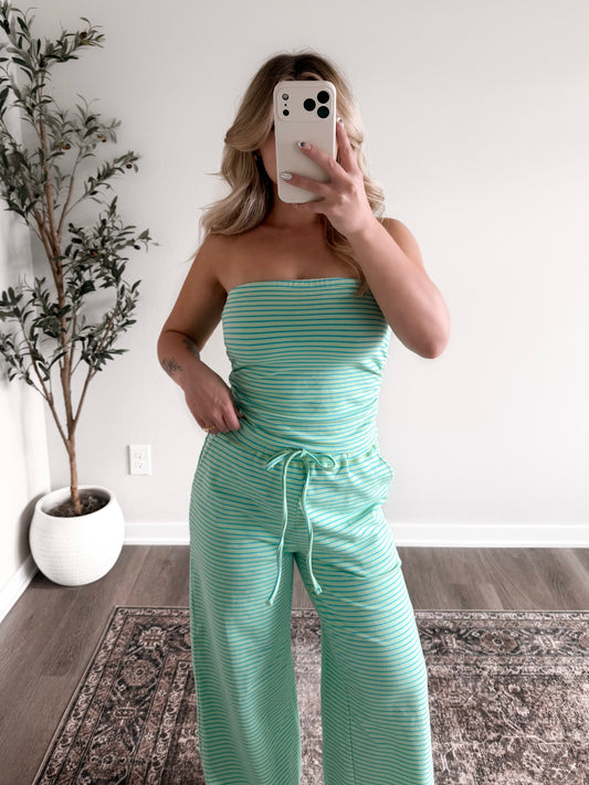 On Repeat Striped Set / Key Lime (Restocking End Of June)