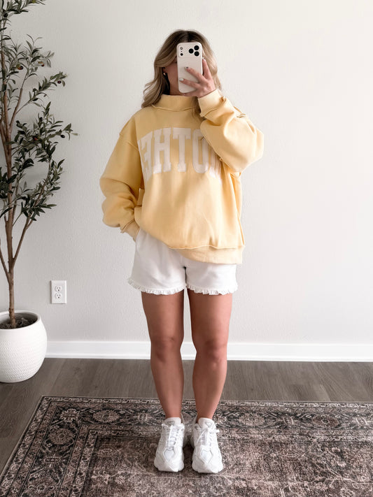 "Mother" Oversized Mockneck Pullover (Restocking Mid June)