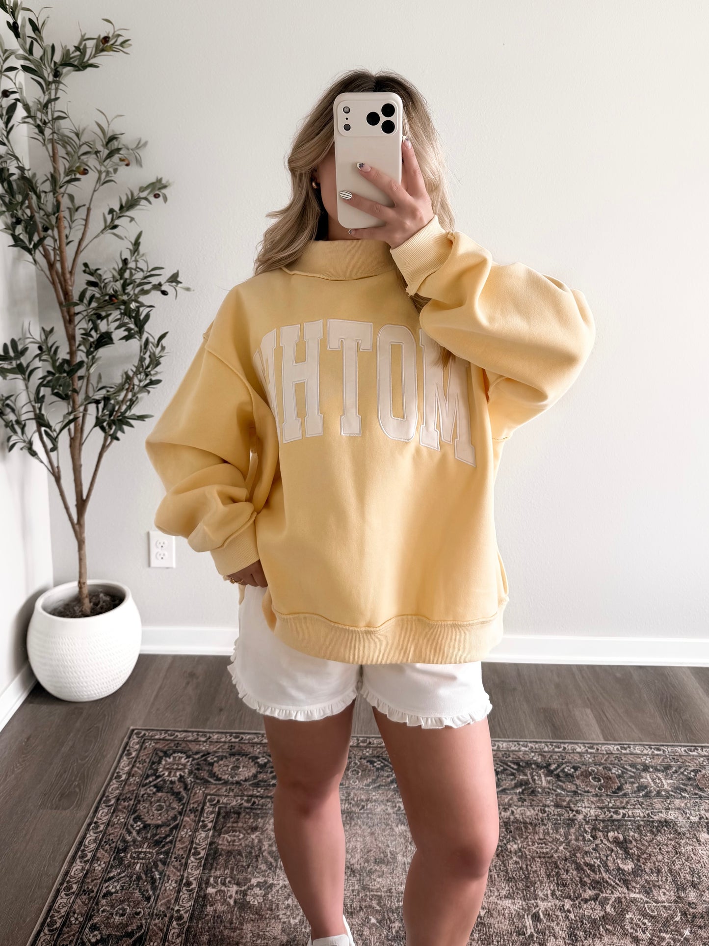"Mother" Oversized Mockneck Pullover (Restocking Mid June)