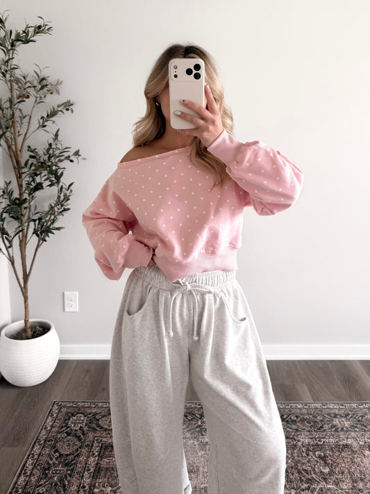 Dots For Days Cropped Pullover