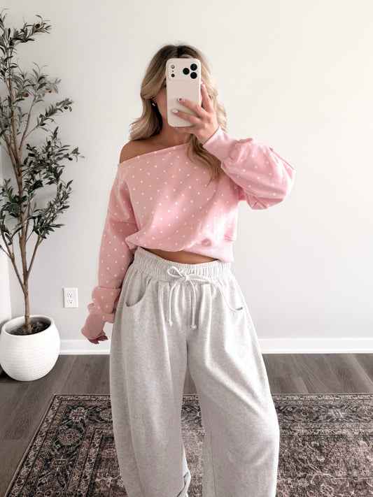 Dots For Days Cropped Pullover
