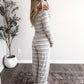 Vanilla Tide Striped Lounge Set