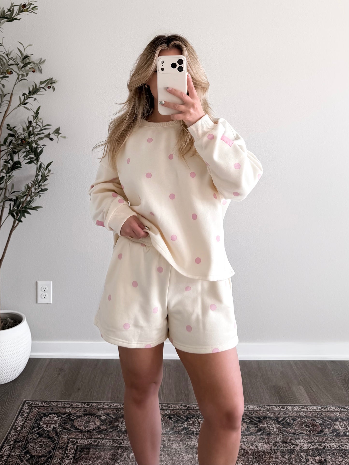 Pink Dot Lounge Short Set