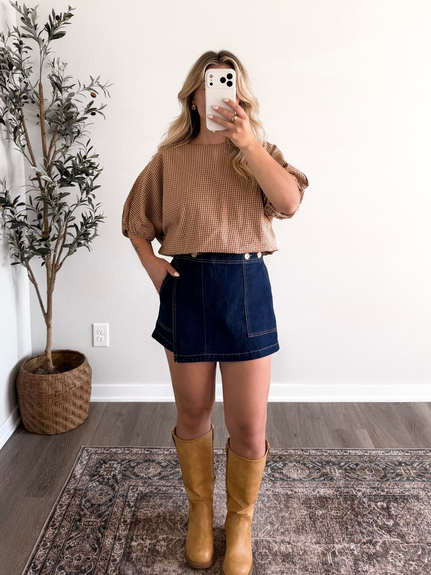 Cider Lane Gingham Bubble Top