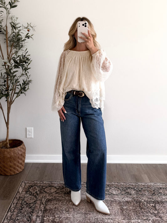 Southern Grace Lace Top / Cream