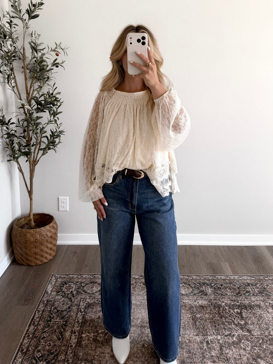 Southern Grace Lace Top / Cream