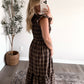 Open Acre Plaid Midi Dress