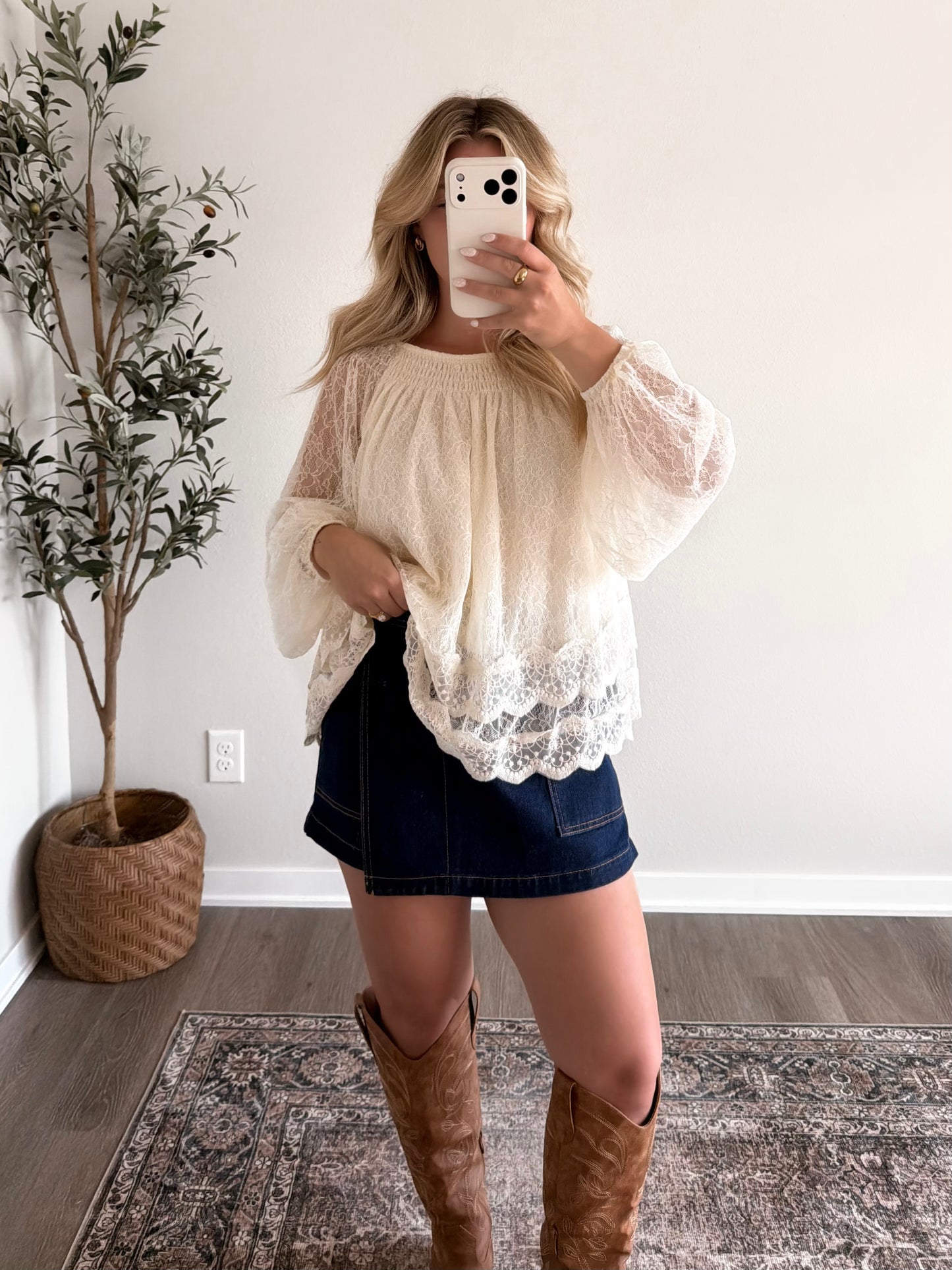 Southern Grace Lace Top / Cream