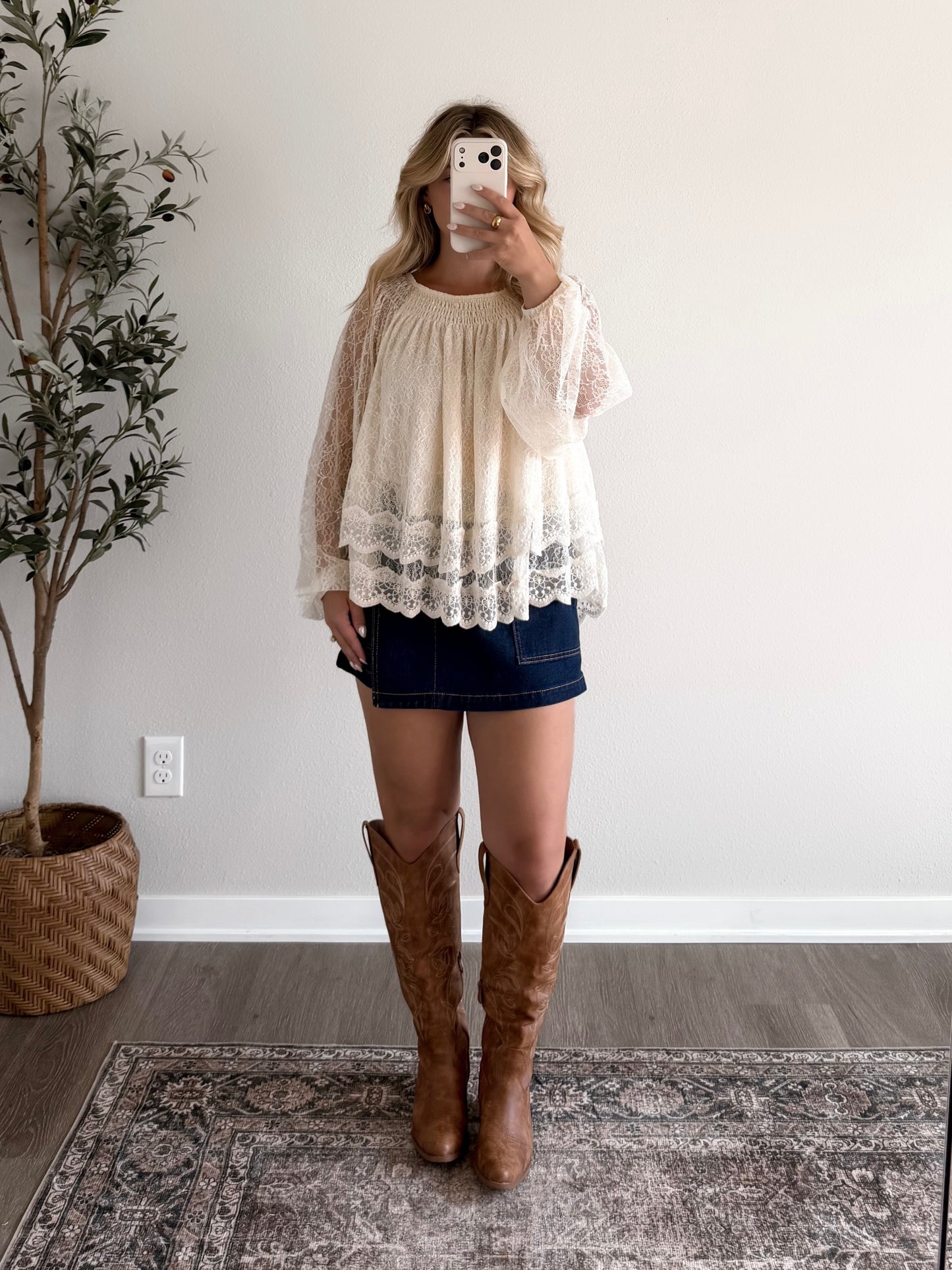 Southern Grace Lace Top / Cream