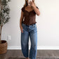 Monti Button Down Top / Brown (PREORDER EST SHIP 7.27)
