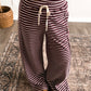 Dark Cherry Stripe Lounge Set