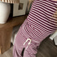 Dark Cherry Stripe Lounge Set