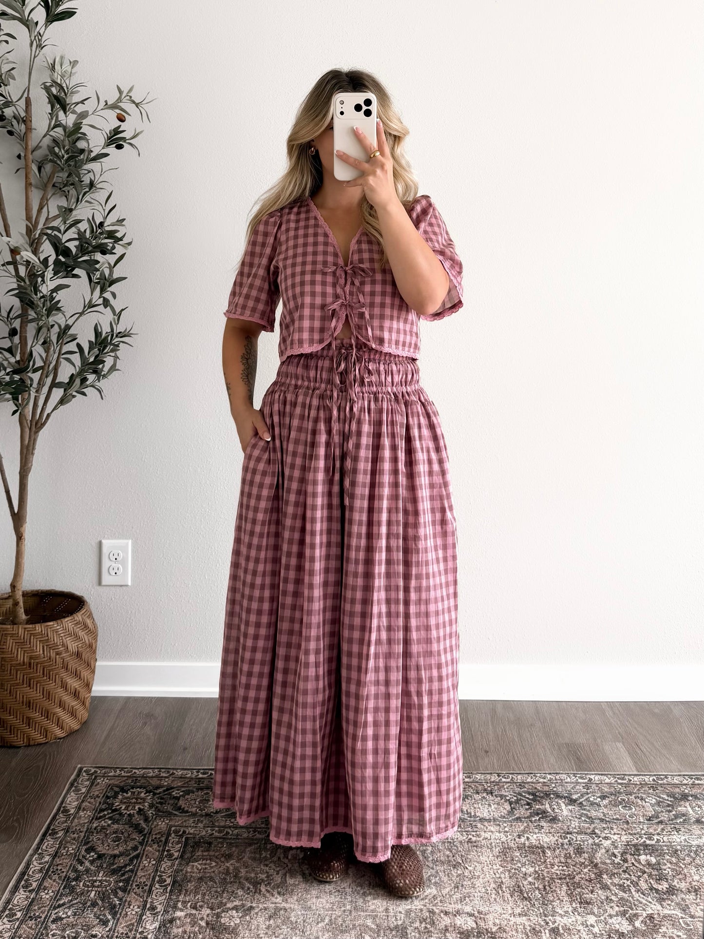 Berry Tart Gingham Skirt Set