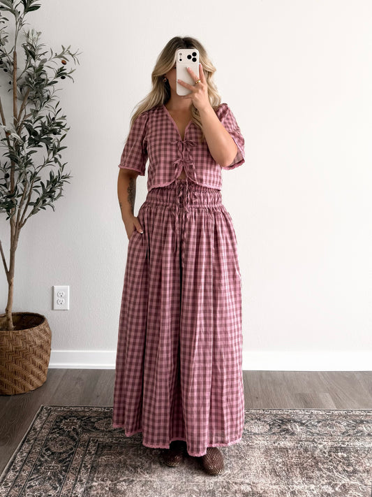 Berry Tart Gingham Skirt Set
