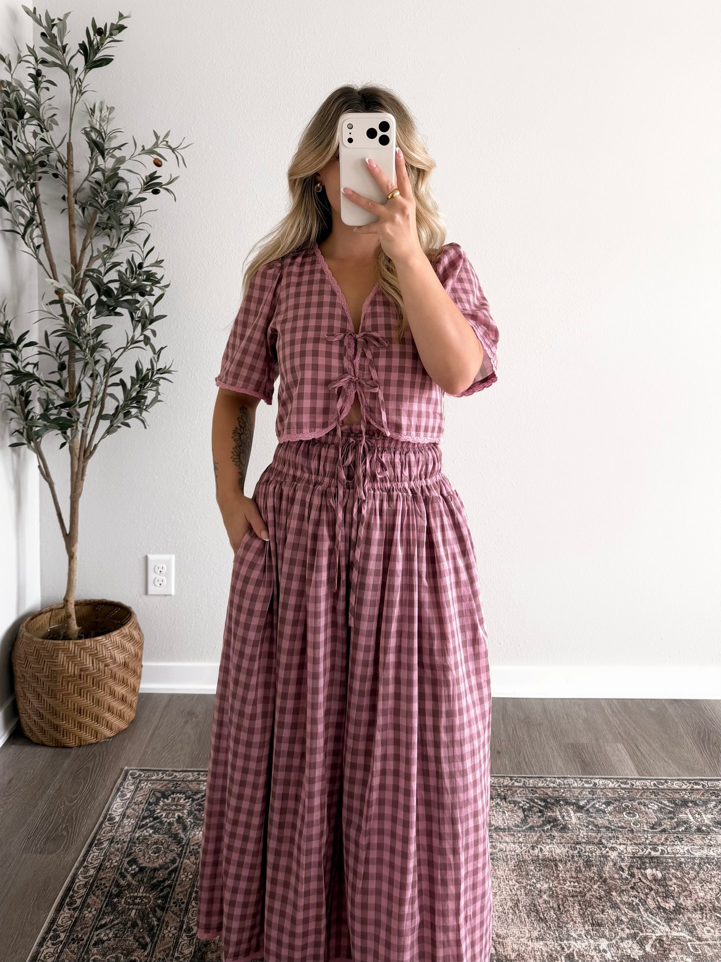 Berry Tart Gingham Skirt Set