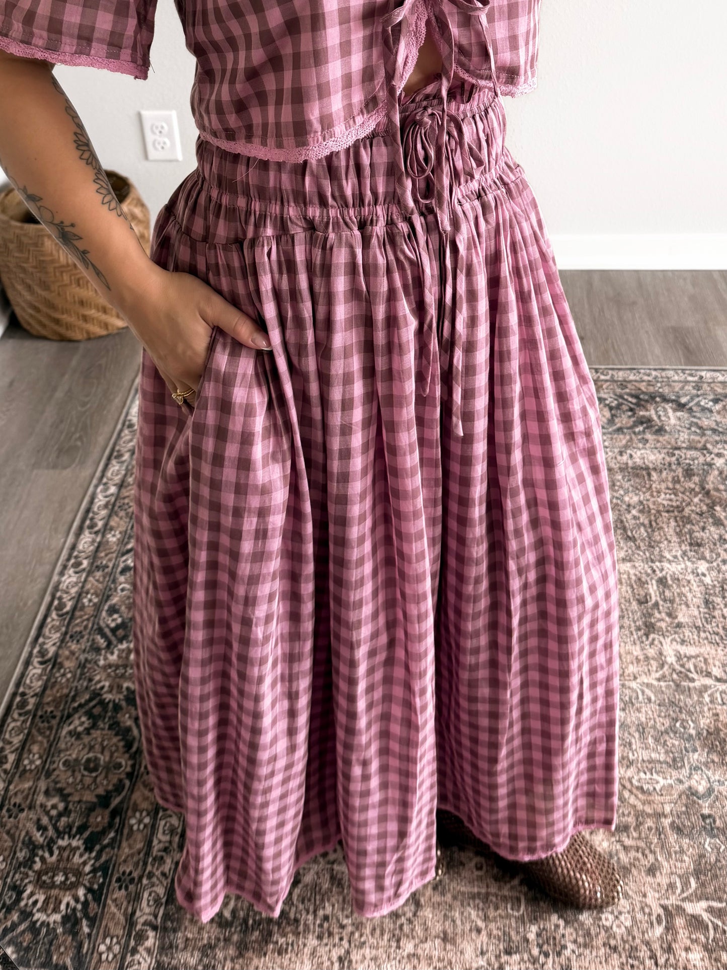 Berry Tart Gingham Skirt Set