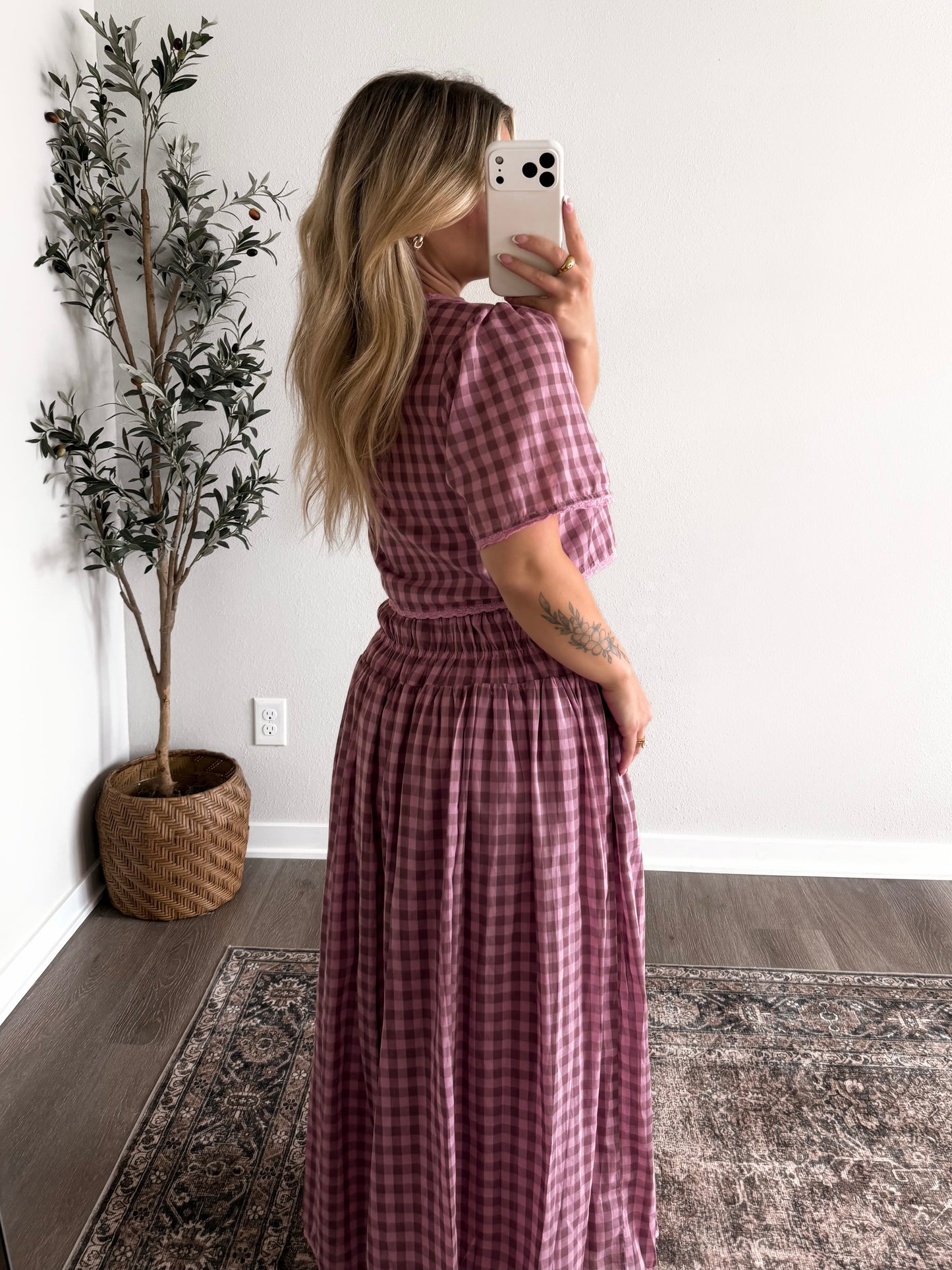 Berry Tart Gingham Skirt Set