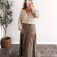 Toasted Pecan Plaid Maxi Skirt