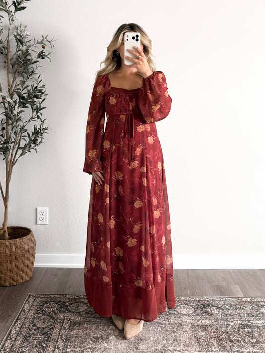 Apple Acres Floral Maxi Dress