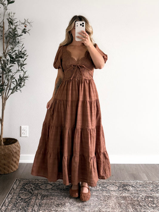 Annie Brown Lace Midi Dress