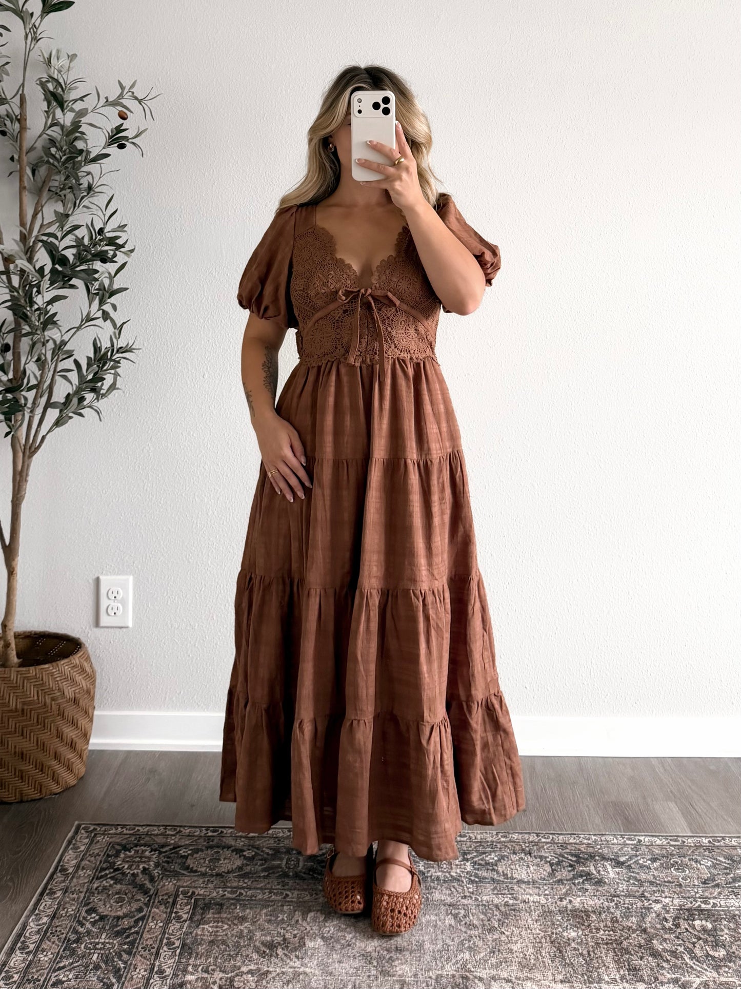 Annie Brown Lace Midi Dress