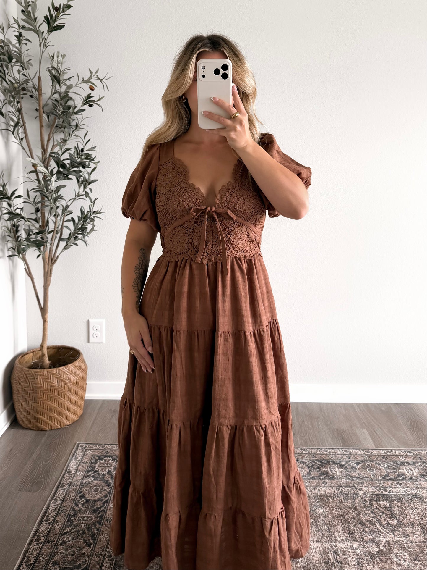 Annie Brown Lace Midi Dress