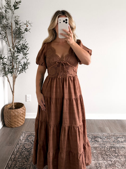 Annie Brown Lace Midi Dress