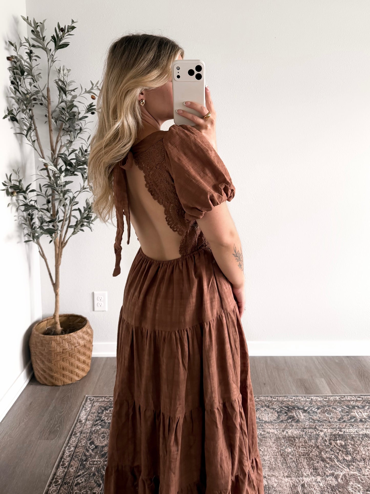 Annie Brown Lace Midi Dress