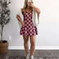 Campus Plaid Athleisure Dress / Brown-Pink