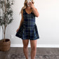 Campus Plaid Athleisure Dress / Navy