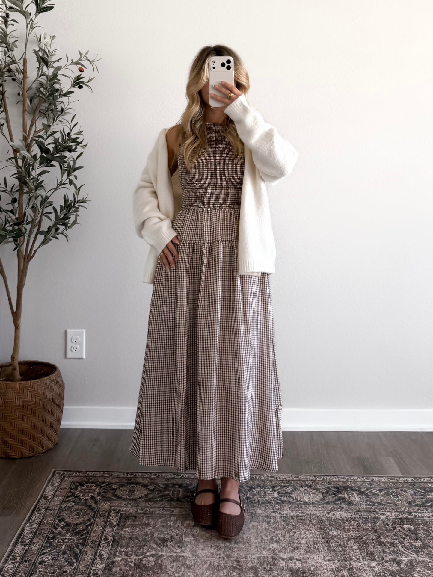 Josie Gingham Midi Dress