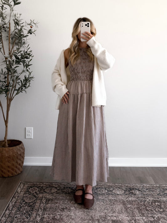Josie Gingham Midi Dress