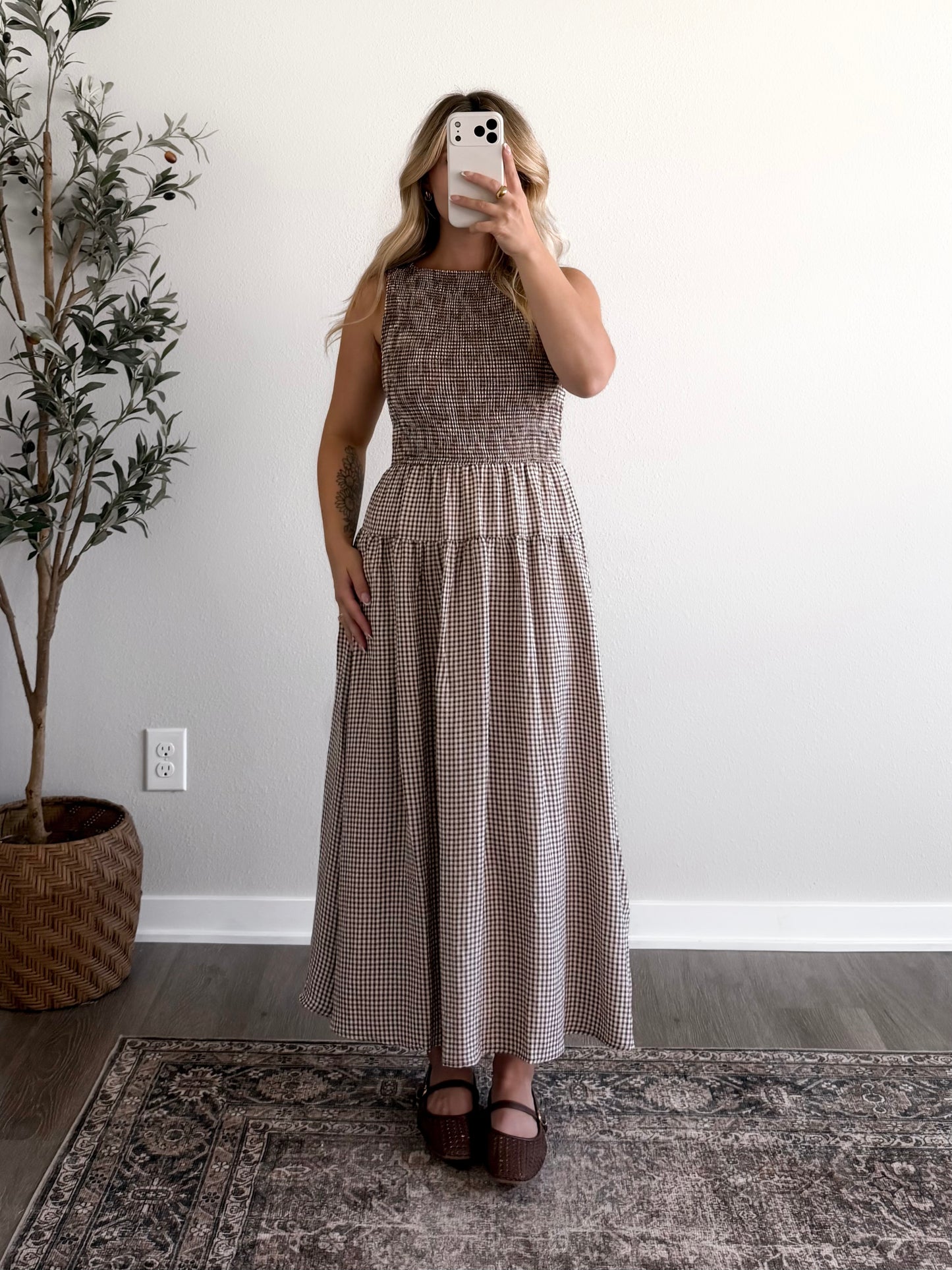 Josie Gingham Midi Dress