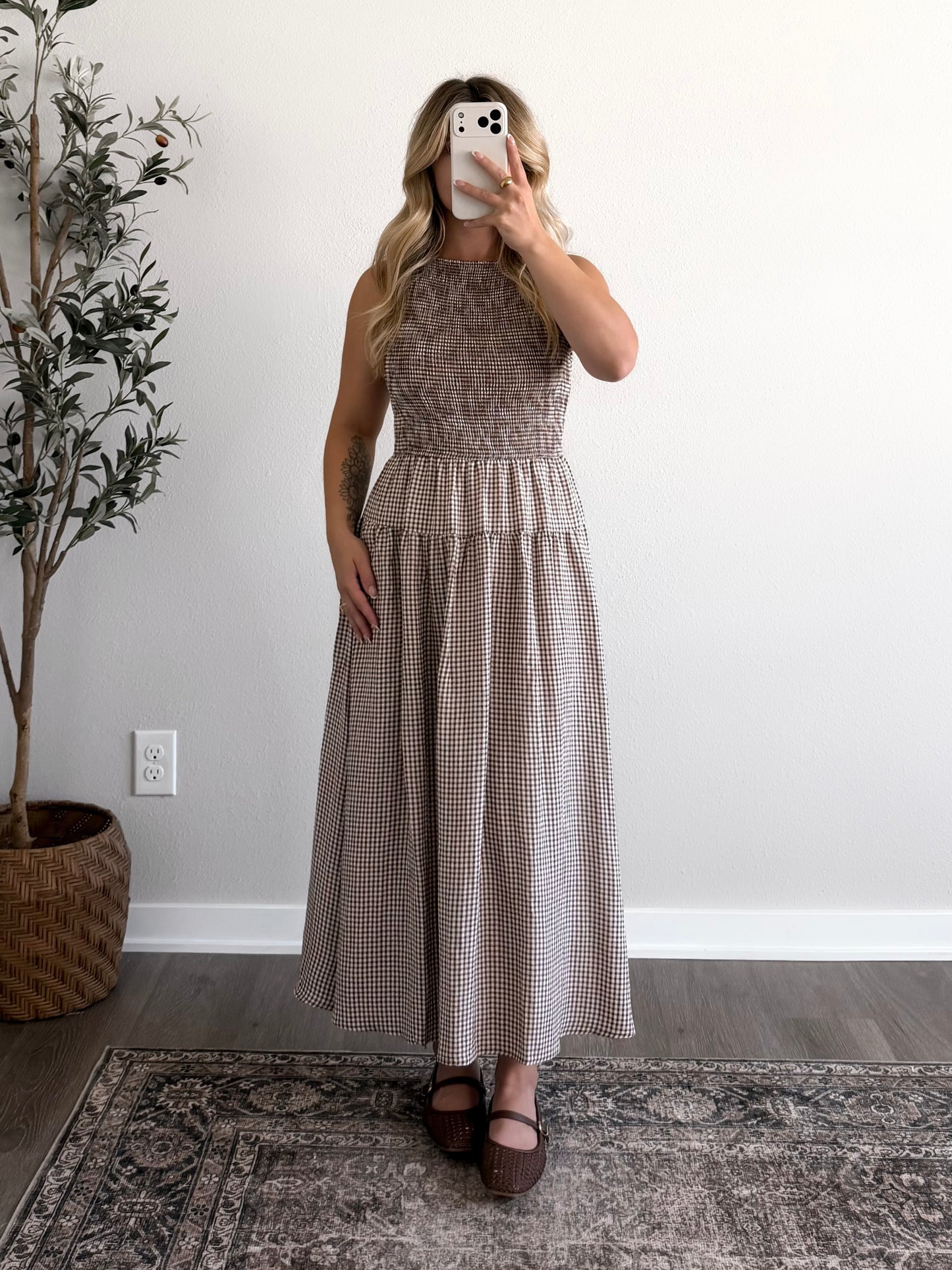 Josie Gingham Midi Dress