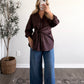 Plumwood Tie Front Button Top