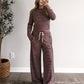 Dark Cherry Stripe Lounge Set