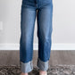 Charlie High Rise Cuffed Barrel Jean
