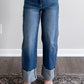 Charlie High Rise Cuffed Barrel Jean