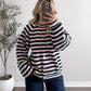 Juniper Button Down Striped Sweater / Blush-Navy