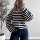 Juniper Button Down Striped Sweater / Blush-Navy