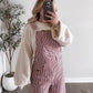 Cherrywood Striped Barrel Overalls