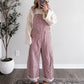 Cherrywood Striped Barrel Overalls