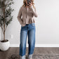 Charlie High Rise Cuffed Barrel Jean
