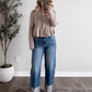 Charlie High Rise Cuffed Barrel Jean