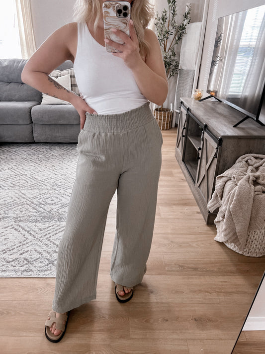 Sarasota Wide Leg Gauze Pant Final Sale