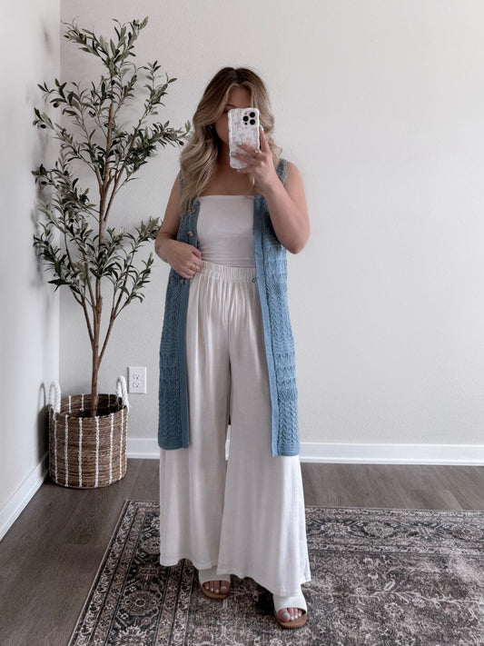 Crochet Knit Button Cardigan