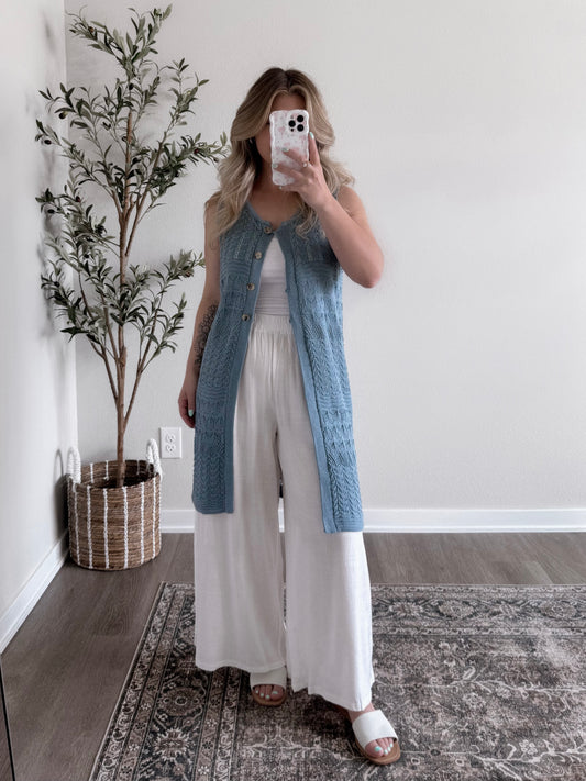 Crochet Knit Button Cardigan