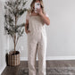 Flower Picking Overall Jumpsuit / Cream