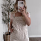 Flower Picking Overall Jumpsuit / Cream